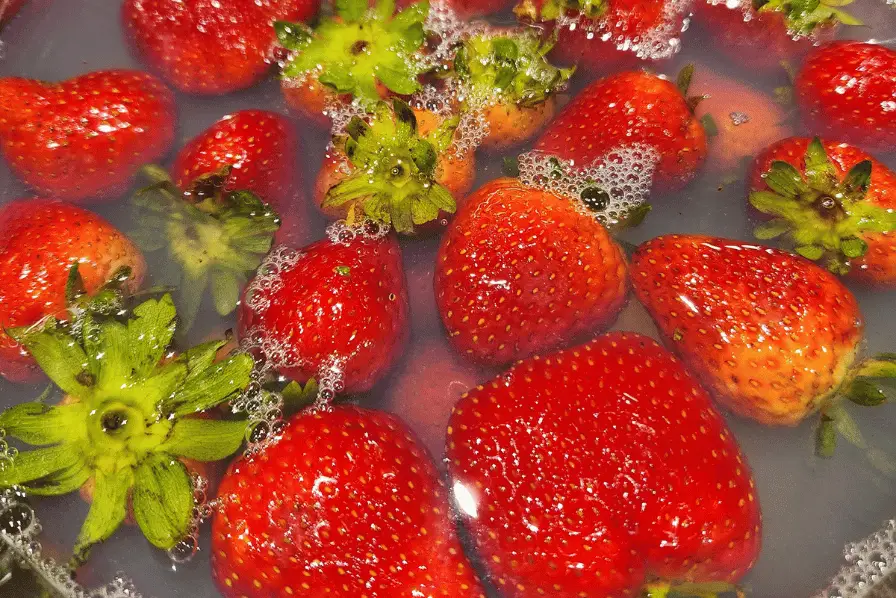 washed strawberries